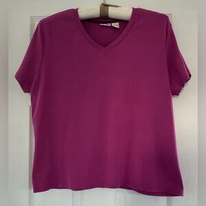Fuchsia Vintage Cherokee V-Neck T-Shirt SZ XL